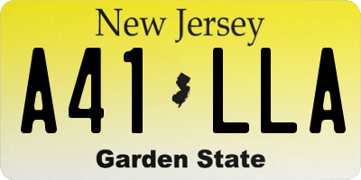 NJ license plate A41LLA