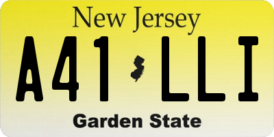 NJ license plate A41LLI