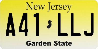 NJ license plate A41LLJ