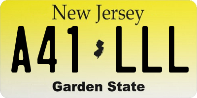 NJ license plate A41LLL