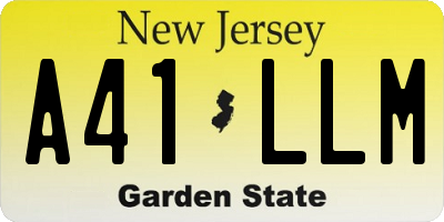 NJ license plate A41LLM