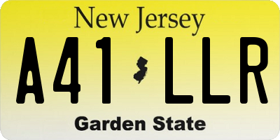 NJ license plate A41LLR