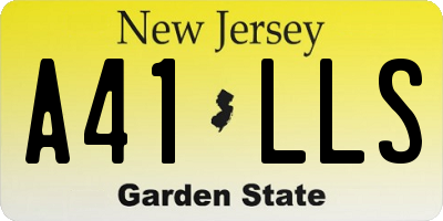 NJ license plate A41LLS
