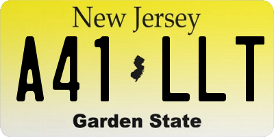 NJ license plate A41LLT