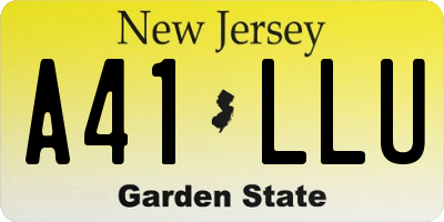 NJ license plate A41LLU