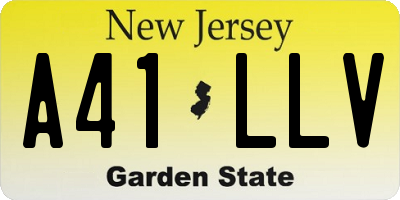 NJ license plate A41LLV
