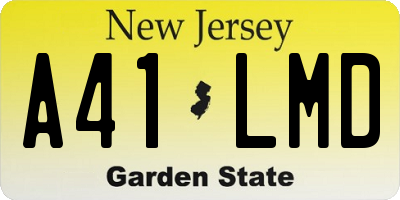 NJ license plate A41LMD