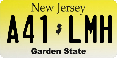 NJ license plate A41LMH