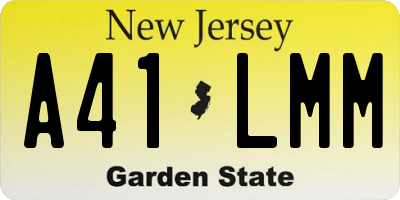 NJ license plate A41LMM