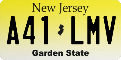 NJ license plate A41LMV