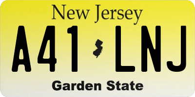 NJ license plate A41LNJ