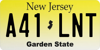 NJ license plate A41LNT