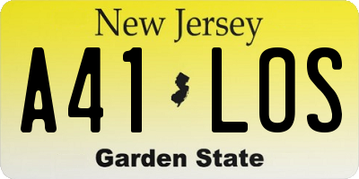 NJ license plate A41LOS