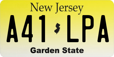 NJ license plate A41LPA
