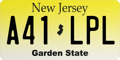 NJ license plate A41LPL