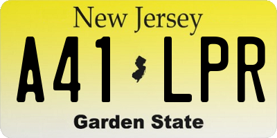 NJ license plate A41LPR