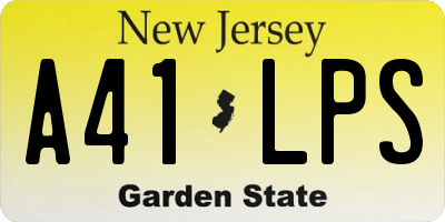 NJ license plate A41LPS