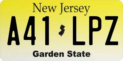 NJ license plate A41LPZ