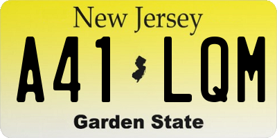 NJ license plate A41LQM