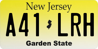 NJ license plate A41LRH