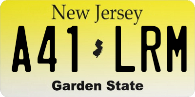 NJ license plate A41LRM