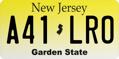 NJ license plate A41LRO
