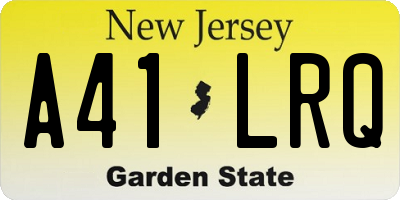 NJ license plate A41LRQ