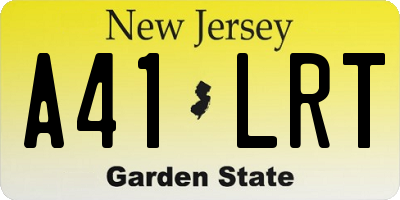 NJ license plate A41LRT