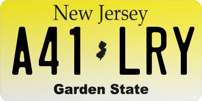 NJ license plate A41LRY