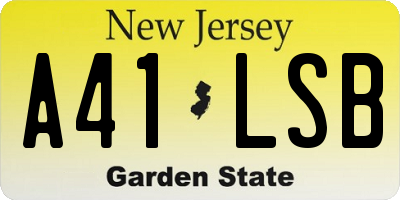 NJ license plate A41LSB