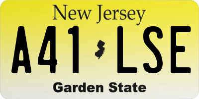 NJ license plate A41LSE