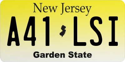 NJ license plate A41LSI