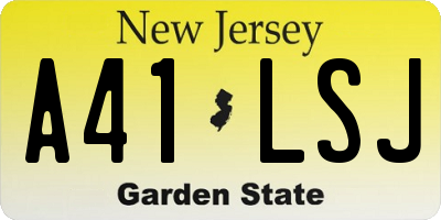NJ license plate A41LSJ