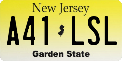 NJ license plate A41LSL