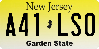 NJ license plate A41LSO