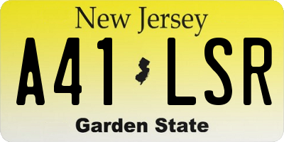 NJ license plate A41LSR