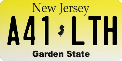 NJ license plate A41LTH