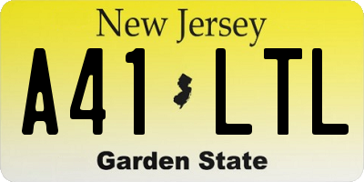 NJ license plate A41LTL