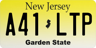 NJ license plate A41LTP