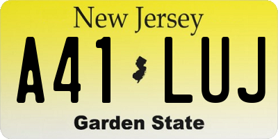 NJ license plate A41LUJ