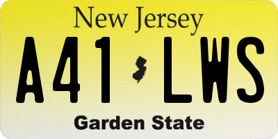 NJ license plate A41LWS