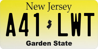 NJ license plate A41LWT