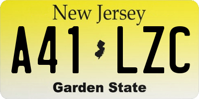 NJ license plate A41LZC