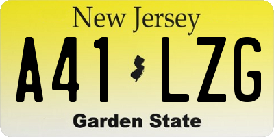 NJ license plate A41LZG