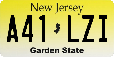 NJ license plate A41LZI