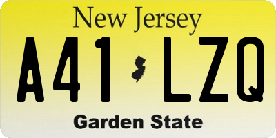 NJ license plate A41LZQ
