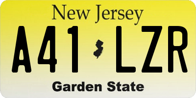 NJ license plate A41LZR