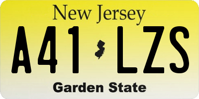 NJ license plate A41LZS
