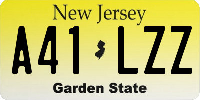 NJ license plate A41LZZ
