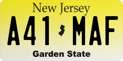 NJ license plate A41MAF